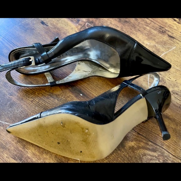 Marc Fisher black Leather sling back shoe size 5 1/2 medium. Vintage - Picture 5 of 9